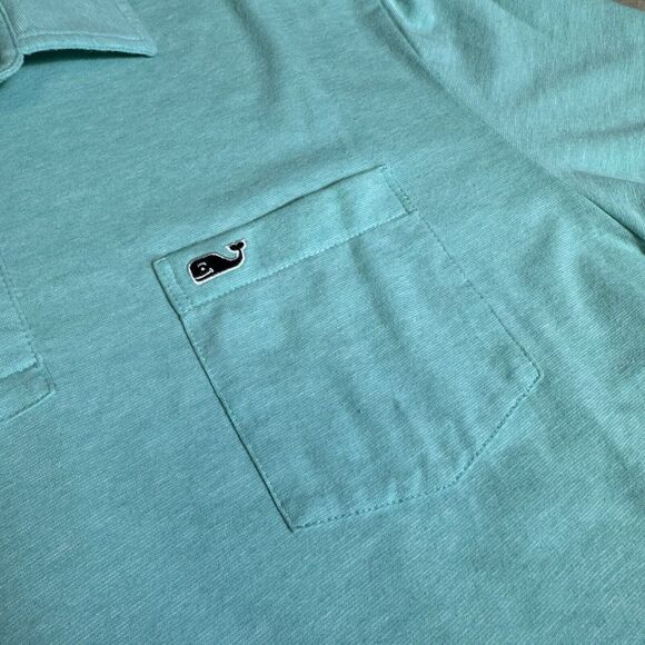 MINT Vineyard Vines Edgartown Men's L Polo Shirt Blue Short Sleeve Golf Stretch - Picture 6 of 6